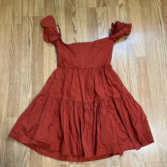 Staud Elio Cotton Minidress in Orange Size 6 - Picture 9 of 10